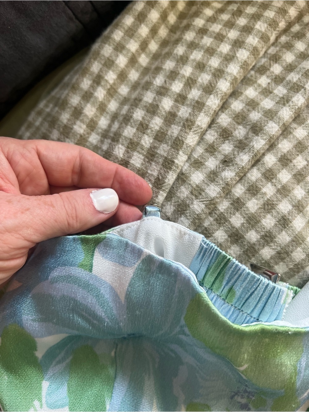 Astr Strapless Maxi Dress in Green & Blue Floral - Picture 3 of 5